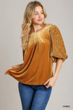 FINAL SALE - Camel Velvet Top