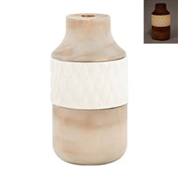 Natural And White Large 3 Layer Lighted Vase