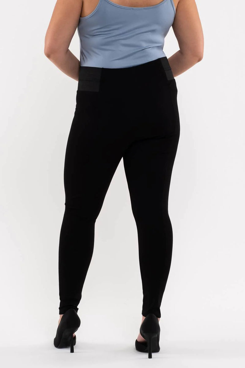 Curvy Elastic side skinny black pants