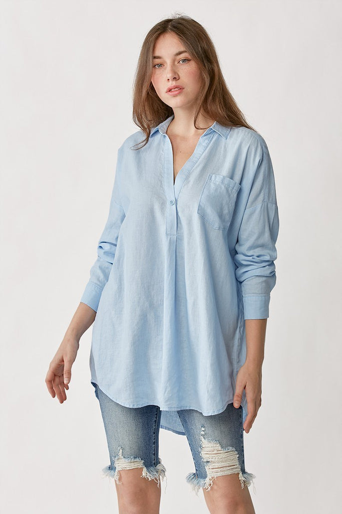 Blue Oversized Linen
