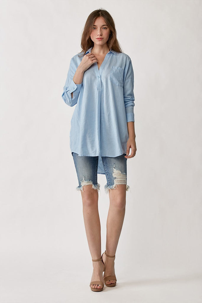 Blue Oversized Linen