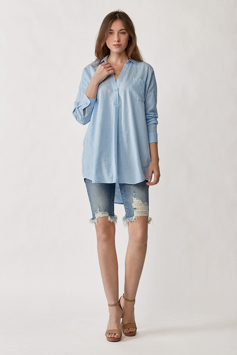 Blue Oversized Linen