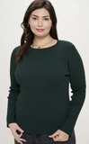 Curvy Green Crewneck Sweater