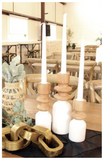 Spindel Shaped Wood Candle Stand