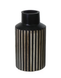 Wood Ribbed Vase