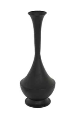 Metal Geometric Vase - Black