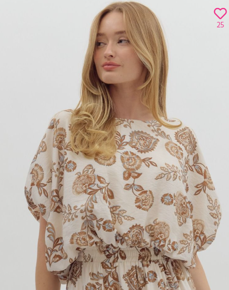 Brown Floral Top