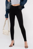 Elastic side skinny black pants