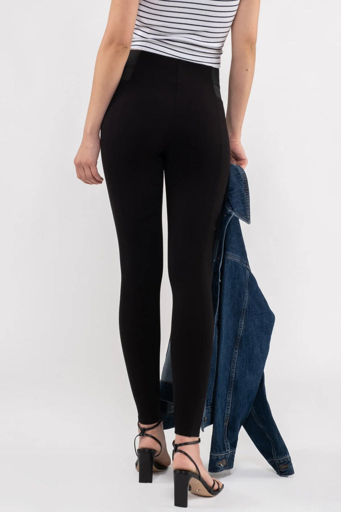 Elastic side skinny black pants