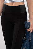Elastic side skinny black pants