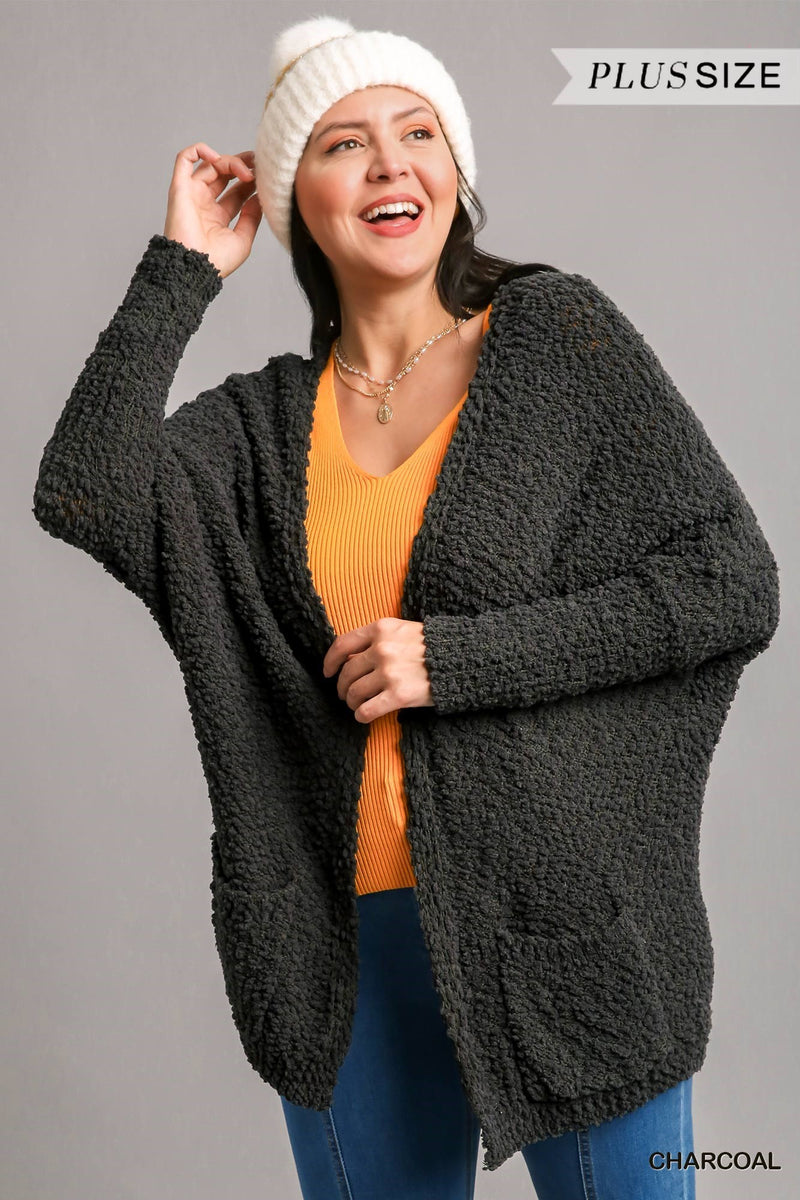 CURVY CHARCOAL CARDIGAN