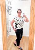 Bow Pattern Tie Pullover
