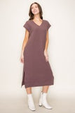 V-neck maxi cloudy knit dress