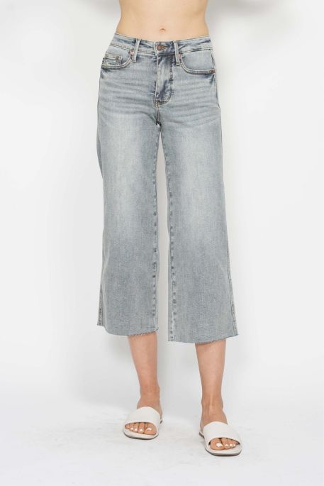 Mid-Rise Tummy Control Raw Hem