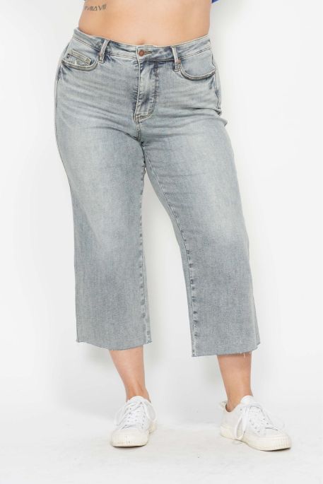 Mid-Rise Tummy Control Raw Hem