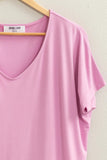 FINAL SALE - PINK V NECK TOP
