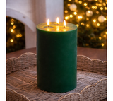 8 Led Green 3 Wick Candle