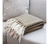 50 X 60 Brown Wool Blend Throw