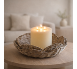 S/2 Grey Wash Willow Scallop Trays