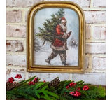 12 Antique Gold Santa Tree Frame