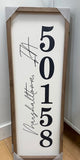 Vertical Personalized City State Zip - 8x24 / White
