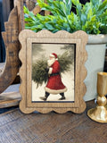 Scallop Santa Framed Canvas Art