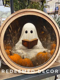 Ghost Book Wooden Artwork