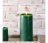 6" Green Led Pillar Candle