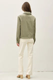 Sage Suede Feel Zip Up Jacket