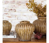 7 Brown Terra Cotta Rounded Vase