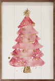 Pretty Pink Christmas Tree White 5x8