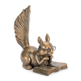 Squirrel Reading 6"H Resin