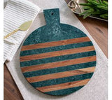 12 Green Marble/wood Circle Board