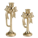 Bow Taper Candle Holder 8.25"h, 10"h Resin