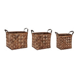 Basket 11.5"l X 10"h, 15.25"l X 11.75"h, 19"l X 13.25"h Wood