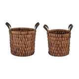 Basket  8"d X 8"h, 10"d X 9.5"h Wood