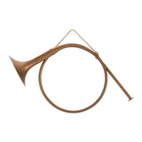 Horn Ornament 11"H Metal/Rope