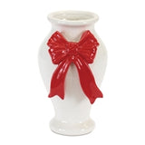 Vase W/Bow 8"H Dolomite