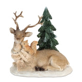 Deer W/Squirrel 5"H Resin