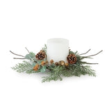 Pine And Eucalyptus Candle Ring 14"d Plastic (fits A 3" Candle)