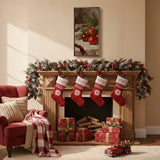 Ornaments Red With Red Ribbon - 8x16