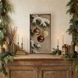 Three Gold And Brown Ornaments - 12x24