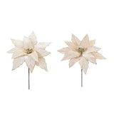 Poinsettia Pick (2 Asst) 12"H Polyester