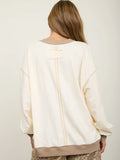 Exposed Seam Contrast Trim Knit Top