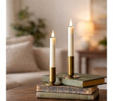 2 Pc 6 Ivory Led Taper Candle Set