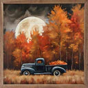 12x12 Black Truck With Fall Moon
