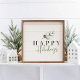 Happy Holidays Pine Branch White - 12x12
