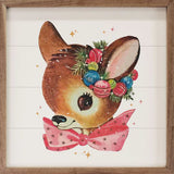 Pink Bow Deer White 4x4