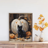 Kitten With White Pumpkin
