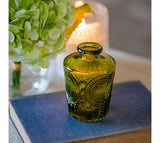 *inner* 4 Vintage Olive Green Glass Bud Vase